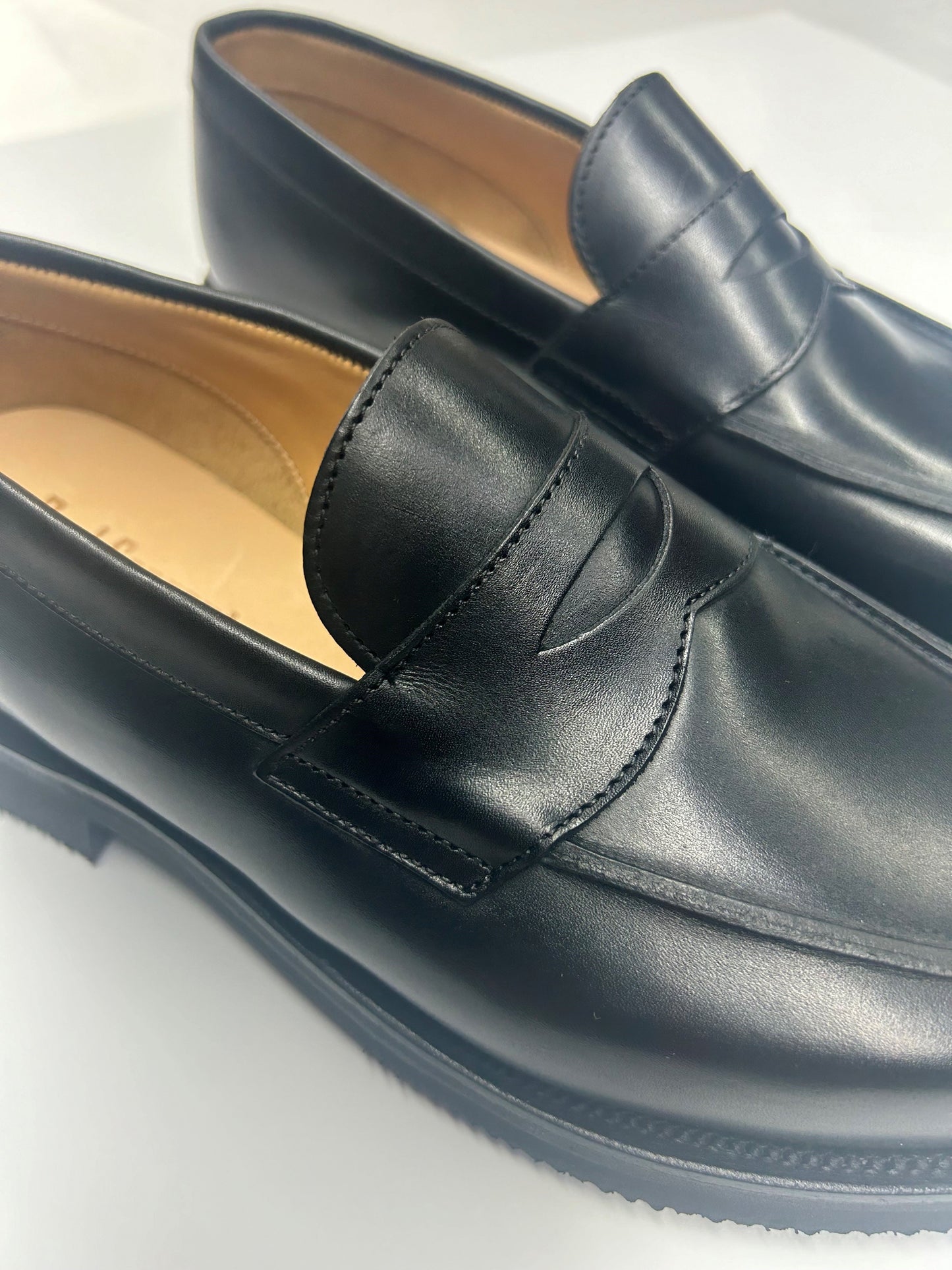 Black calf loafer